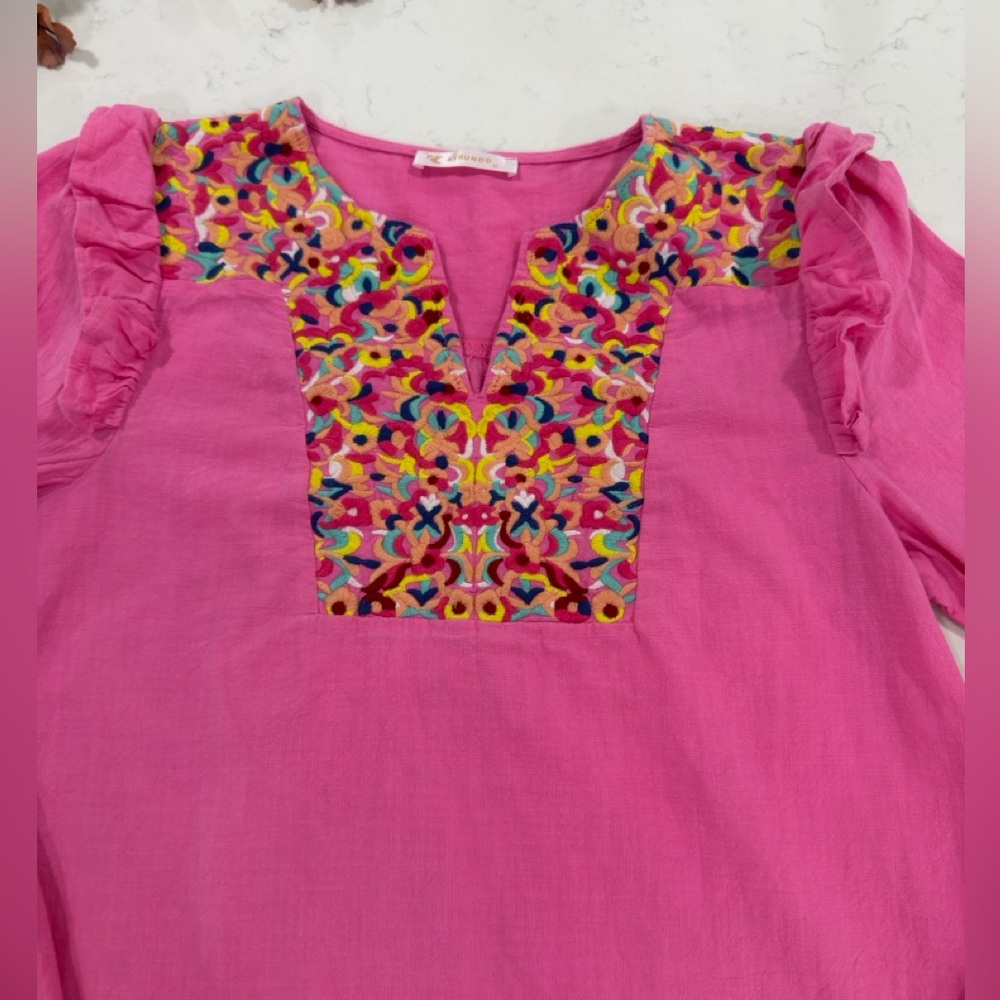 Pink Floral Women's Casual Dress - Picture 5 of 13